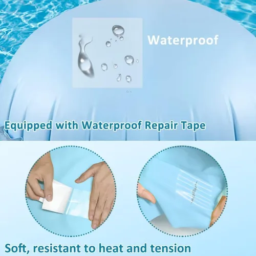 Vista 4 de Almohadas de piscina para piscinas sobre el suelo, 4 pies de diámetro, almohada de aire de piscina resistente de 0.016 in de grosor, kit de invierno