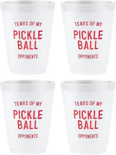 Vista 6 de Santa Barbara Design Studio Paquete de vasos de plástico reutilizables para fiestas, 8 unidades, 16 onzas, Pickleball