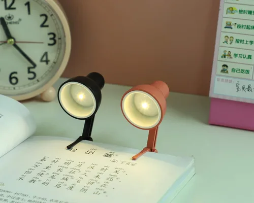 Vista 4 de Juego de 2 mini lámparas de mesa LED plegables para lectura nocturna, color negro Protección para los ojos, para el hogar, habitación