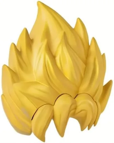 Vista 4 de Dragon Ball Super Saiyan Goku Peluca de cabello rubio para disfraz de anime y cosplay, 37186, multicolor