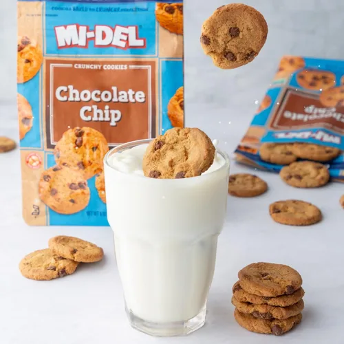 Vista 5 de Mi-Del Galletas con chispas de chocolate sin gluten, galletas de chocolate crujientes, certificadas sin OMG, 0.00 oz de grasa trans, galletas