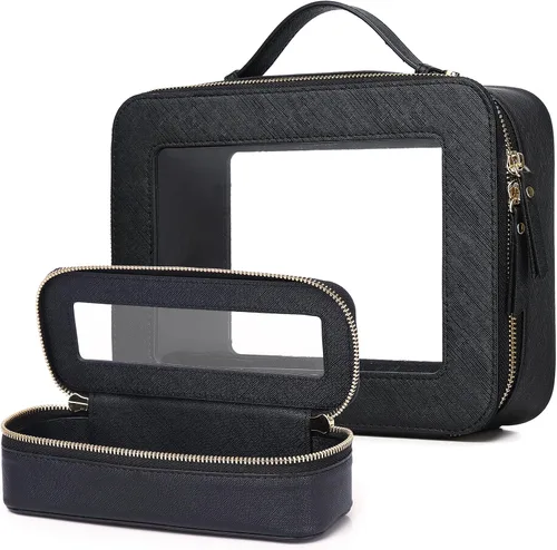 Vista 20 de Bolsa de maquillaje transparente (negro L)