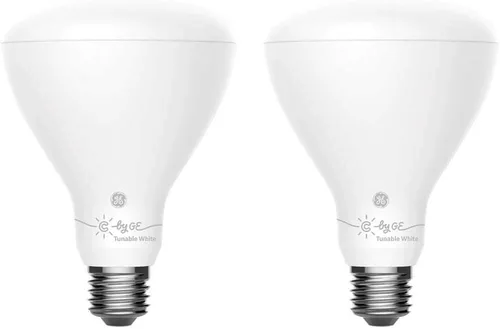 Vista 2 de GE Lighting - Bombillas LED empotrables de conexión directa blanca con Bluetooth y Wi-Fi, repuesto de 65 W, BR30, funciona con Alexa + Google Home