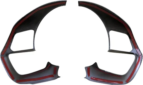 Vista 5 de Ruihe Funda de volante de color de fibra de carbono moldura apta para Hyundai Elantra, Santa Cruz, Tucson 2021-2025 diseño universal y accesorio