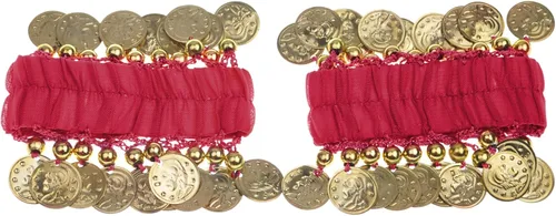 Vista 11 de Pulseras de muñeca y tobillo para danza del vientre, accesorio de disfraz de Halloween Negro