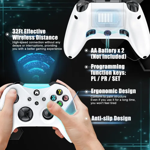 Vista 2 de NONBLIEP 32Ft Wireless Xbox Controller for Xbox One, Xbox One XS, Xbox Series XS, AndroidiOSPC Game Controller Gamepad Remote Control, with Dual