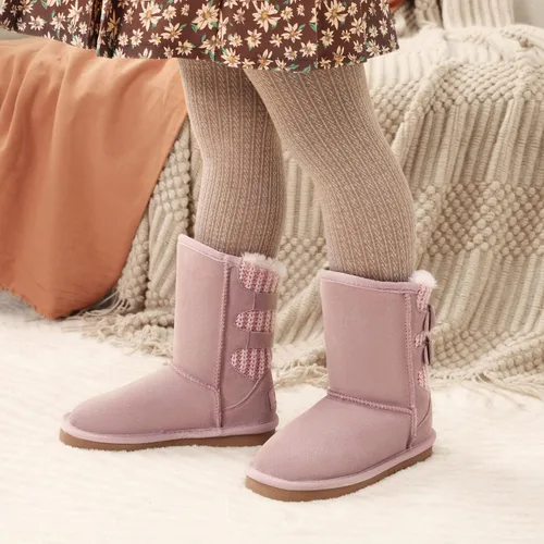Vista 2 de DREAM PAIRS botas de nieve de invierno con forro de piel sintética para niños
