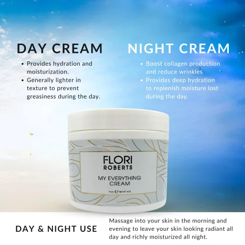 Vista 4 de Flori Roberts My Everything - Crema hidratante para rostro, ojos y garganta, antiarrugas y reafirmante para la piel, crema facial, 4 onzas