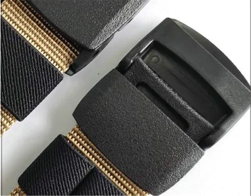 Vista 4 de Cinturón ajustable de nailon para hombre, correa de lona transpirable, cinturón táctico militar, cinturón de tela al aire libre con hebilla