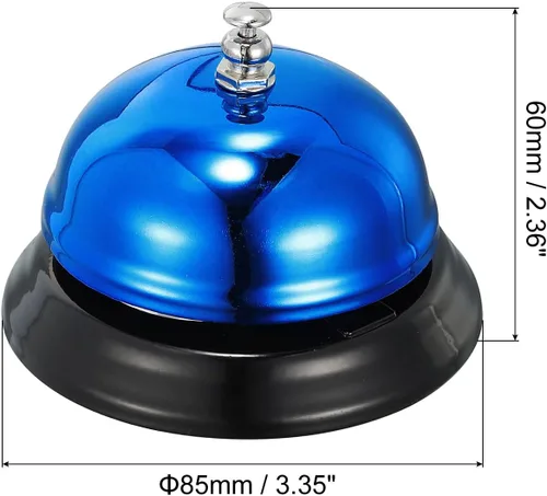 Vista 2 de uxcell Campana de escritorio, 3.346 in (3.35 pulgadas) para restaurantes, servicio, azul