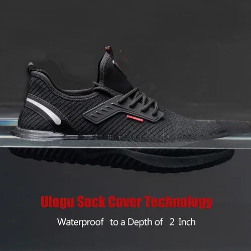 Vista 2 de ulogu Waterproof Steel Toe Shoes for Men Women Comfy Lightweight Slip Resistant Work Safety Sneakers 6-Month Warranty