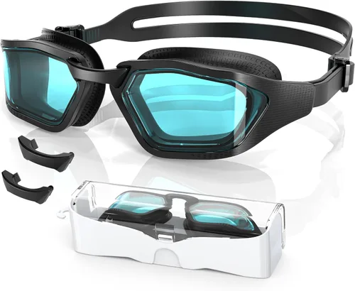 Vista 7 de Greatever Sleek Swim Goggles Unisex-Adult, UV400 Protection Swimming Goggles, HD Wide View Goggles, Anti Fog No Leakage