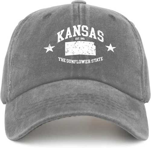 Vista 8 de Paunook Gorra de béisbol Kansas The Sunflower State, sombrero de viaje, pigmento negro, para correr, regalos para hombres, gorra genial