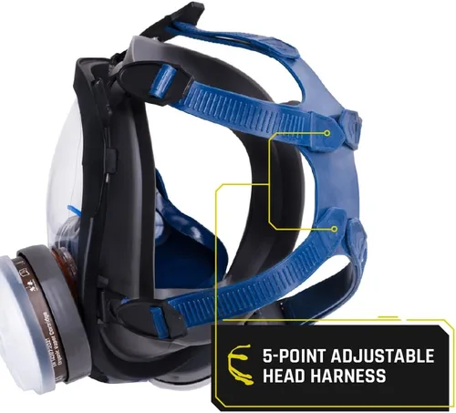 Vista 9 de Parcil Distribution Full Face Respirator Mask with Filters – Durable Full Face Respirator Mask, Bayonet Filter Compatible