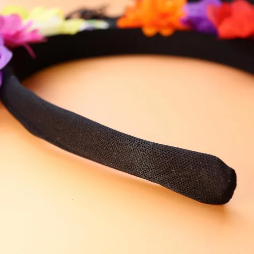 Vista 4 de Needzo Day of The Dead Costume Headband For Women, Dia De Los Muertos, With Sugar Skull and Flowers, Halloween, One Size Fits Most