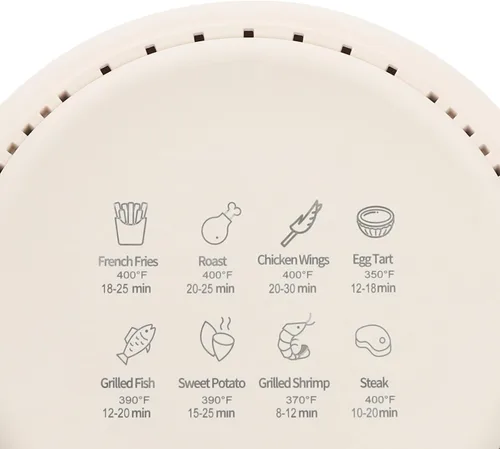 Vista 6 de Mini freidora de aire, freidora de aire de vidrio de 3.8 cuartos de galón, pantalla táctil visible de 360° con pantalla digital, temperatura Blanco