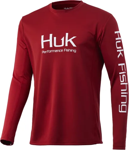 Vista 24 de HUK Camisa de manga larga Icon X para hombre, camisa de pesca de alto rendimiento Azul celeste