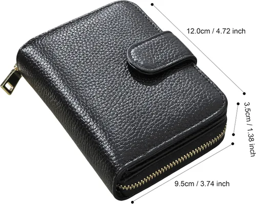 Vista 7 de Beurlike billetera de cuero, con tarjetero con bloqueo RFID, organizador, billetera segura para mujer