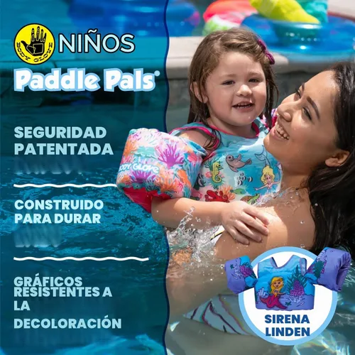Vista 7 de Body Glove Paddle Pals - Chaleco salvavidas para aprender a nadar, 33-55 libras, tambor de pulpo 3D sirena tilo