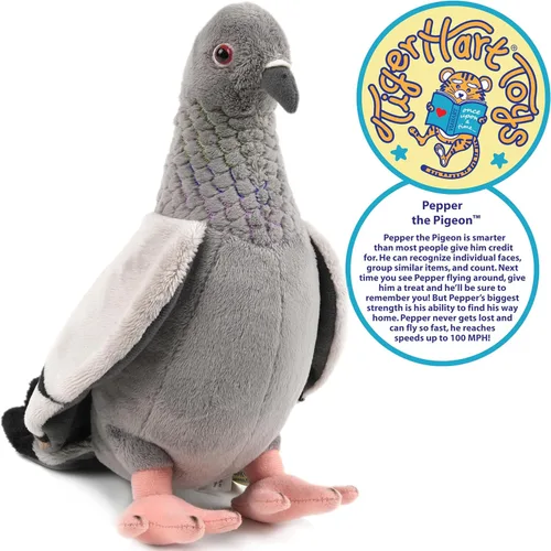 Vista 7 de TigerHart Pepper The Pigeon - Pájaro de peluche de 8.5 pulgadas
