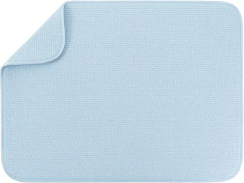 Vista 22 de S&T INC. Tapete de microfibra para secado de platos, reversible y absorbente para cocina, de 16 x 18 pulgadas, color negro