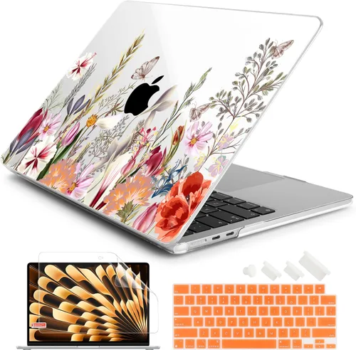 Vista 32 de Batianda Estuche Premium para Nuevo MacBook Air de 15 Pulgadas 2025 M4 2024 2023 con Chip M3 M2 Modelo A3241/A3114/A2941, Estuche Protector de Olas