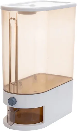 Vista 10 de Gagee Dispensador de arroz de 11 libras, gran contenedor de almacenamiento de granos con tapa, cilindro de medición a prueba de humedad, dispensador