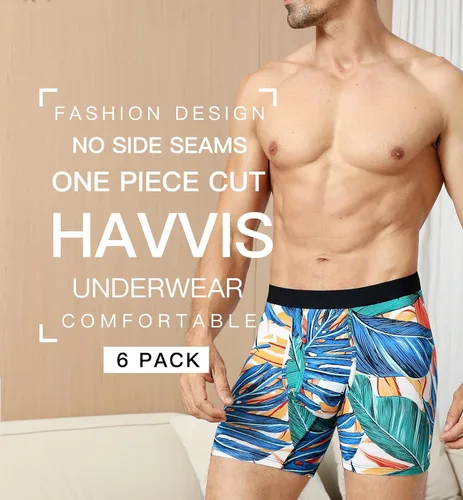 Vista 2 de HAVVIS Calzoncillos tipo bóxer de viscosa de bambú para hombre, ropa interior suave y cómoda para hombre, paquete múltiple