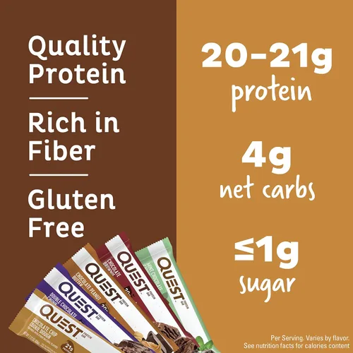Vista 3 de Quest Nutrition Paquete de variedad para amantes del chocolate, alto en proteínas, bajo en carbohidratos, sin gluten, apto para ceto, 12