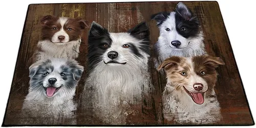 Vista 36 de Doggie of the Day Border Collie Dogs Floor Mat - 4th of July Independence Day - Best Dog Doormat - Protector Decor - Unique Portrait Art - Premium