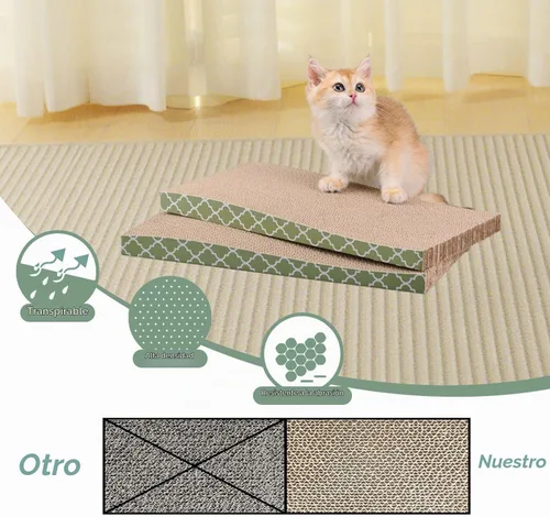 Vista 5 de Cat Scratcher Cardboard Scratching Pads Scratch with Catnip 2PCS Reversible Corrugated Cardboard