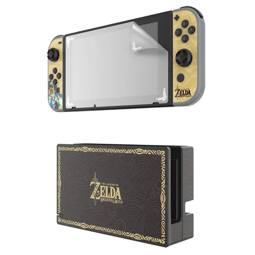 Vista 2 de PDP Gaming Zelda Collector's Edition Play and Protect Screen Protection and Skins Screen Protector, Console Skin, 2 Joy Con Skins Zelda - Nintendo