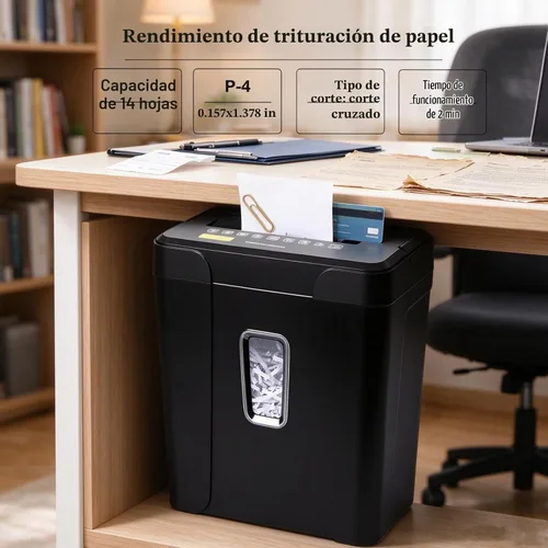 Vista 3 de Wingwise Trituradora de papel para uso en la oficina en casa, trituradora