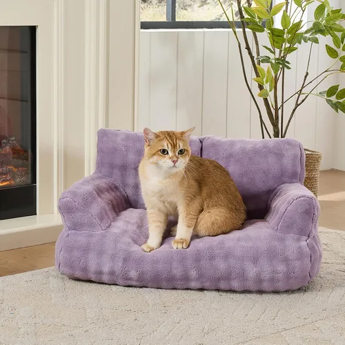 Vista 2 de Sofá cama para gatos, bonito sofá para mascotas para gatos de Púrpura (Dusty Purple)