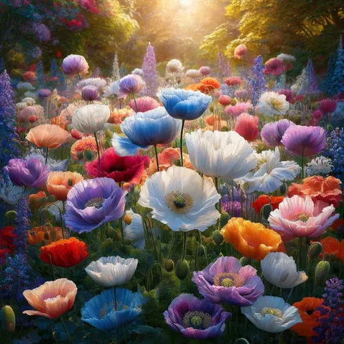 Vista 3 de Seeds Oriental Poppy Mix/Flores Perennes / 1000 Semillas