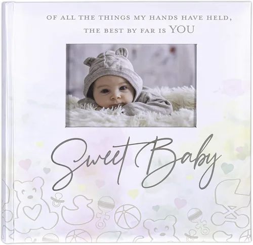 Vista 4 de Malden International Designs Sweet Baby White - Álbum de fotos con tapa de apertura de fotos, 160-4x6, color blanco