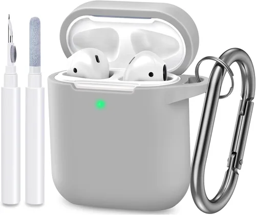 Vista 10 de Funda compatible con AirPods, cubierta protectora de silicona completa a prueba de polvo diseñada para Apple AirPods de 1.ª y 2.ª