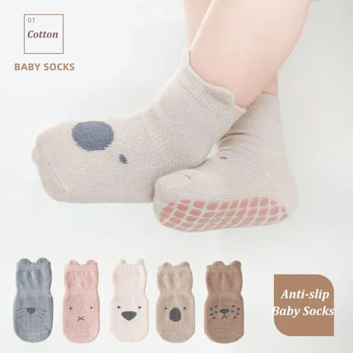 Vista 2 de SUITBOY Baby Girls Socks Toddlers Ruffle Socks Frilly Socks for Toddler Girls Baby Nonslip Cotton Socks with Grips