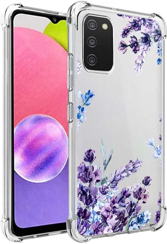 Vista 5 de Funda para Galaxy A03S: Funda delgada y flexible de TPU para niñas y mujeres, funda de silicona suave con absorción de impactos, para Samsung Galaxy