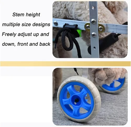 Vista 5 de Silla de ruedas para perros para patas traseras, silla de ruedas para perros, para patas traseras, carrito de rehabilitación para perros