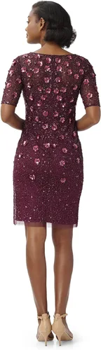 Vista 2 de Adrianna Papell Vestido de cóctel con cuentas para mujer