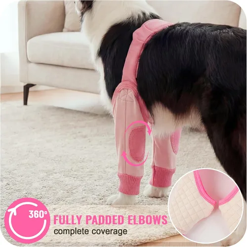 Vista 5 de Funda para patas de perro para patas delanteras, almohadillas protectoras Rosa
