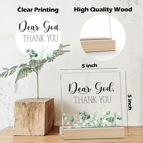 Vista 2 de Decoración de granja, decoraciones cristianas de Dios para el hogar de acrílico, decoración estética de estante de mesa para entrada, accesorios