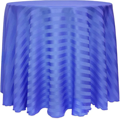 Vista 44 de ULTIMATE TEXTILE Mantel redondo de rayas satinadas de 84 pulgadas color marfil crema