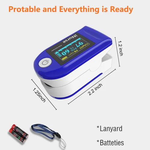 Vista 6 de Oxímetro de pulso de la yema del dedo con pletismógrafo e índice de perfusión, monitor portátil de saturación de oxígeno en sangre para frecuencia