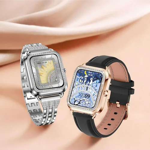Vista 2 de Yihou Relojes inteligentes para mujer para Android iOS (hacer llamadas), monitor de actividad física con monitor de presión arterial de frecuencia