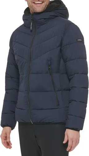 Vista 3 de Calvin Klein Abrigo de invierno para hombre con capucha Sherpa