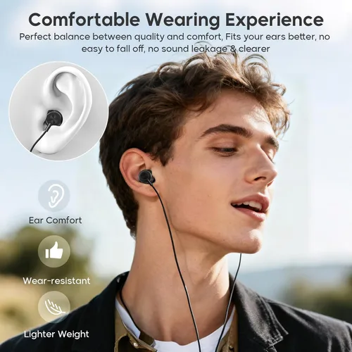Vista 6 de Auriculares con cable USB C con micrófono y control de volumen