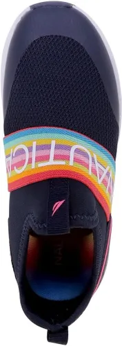 Vista 4 de Nautica Tenis deportivos sin cordones para niñas jóvenes, elegantes zapatos para correr y tenis para niños pequeños y grandes