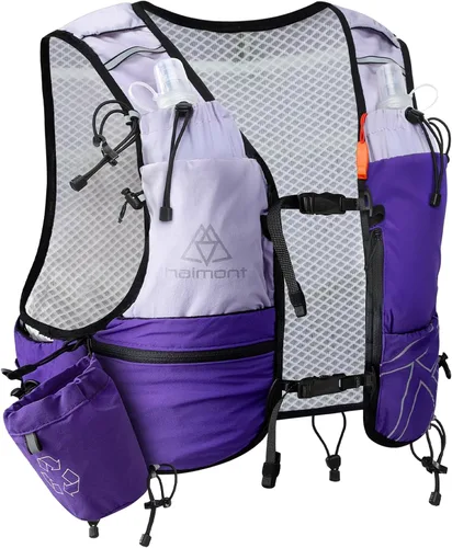 Vista 13 de Haimont 8L Trail Running Hydration Vest with Soft Flasks 2L Bladder Compatible, Bounce-Free Fit, Front Storage, Pole Loops, Whistle